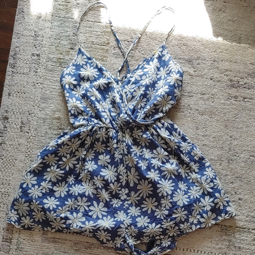 AEO Blue Floral Romper